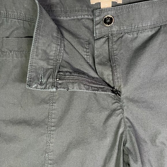 Chico's Size 2 (L) Black Cotton Pants Roll Tab Cuffs - Picture 7 of 9